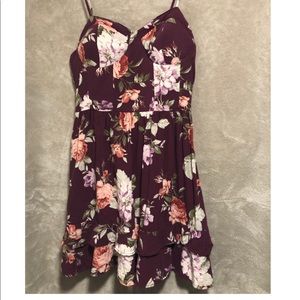 Burgundy floral dress